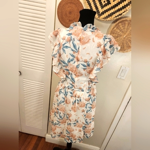 LAST ONE! Floral Mini Dress With Flutter Sleeves - Picture 11 of 12